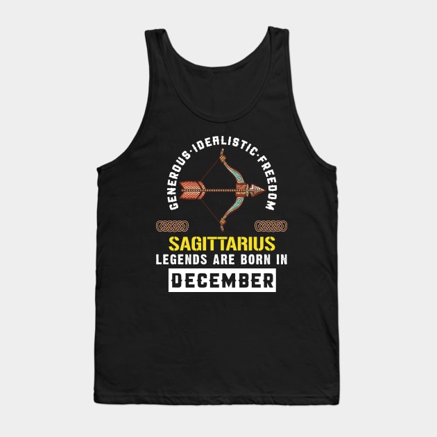 Zodiac Sagittarius: Born In December Tank Top by POD Anytime